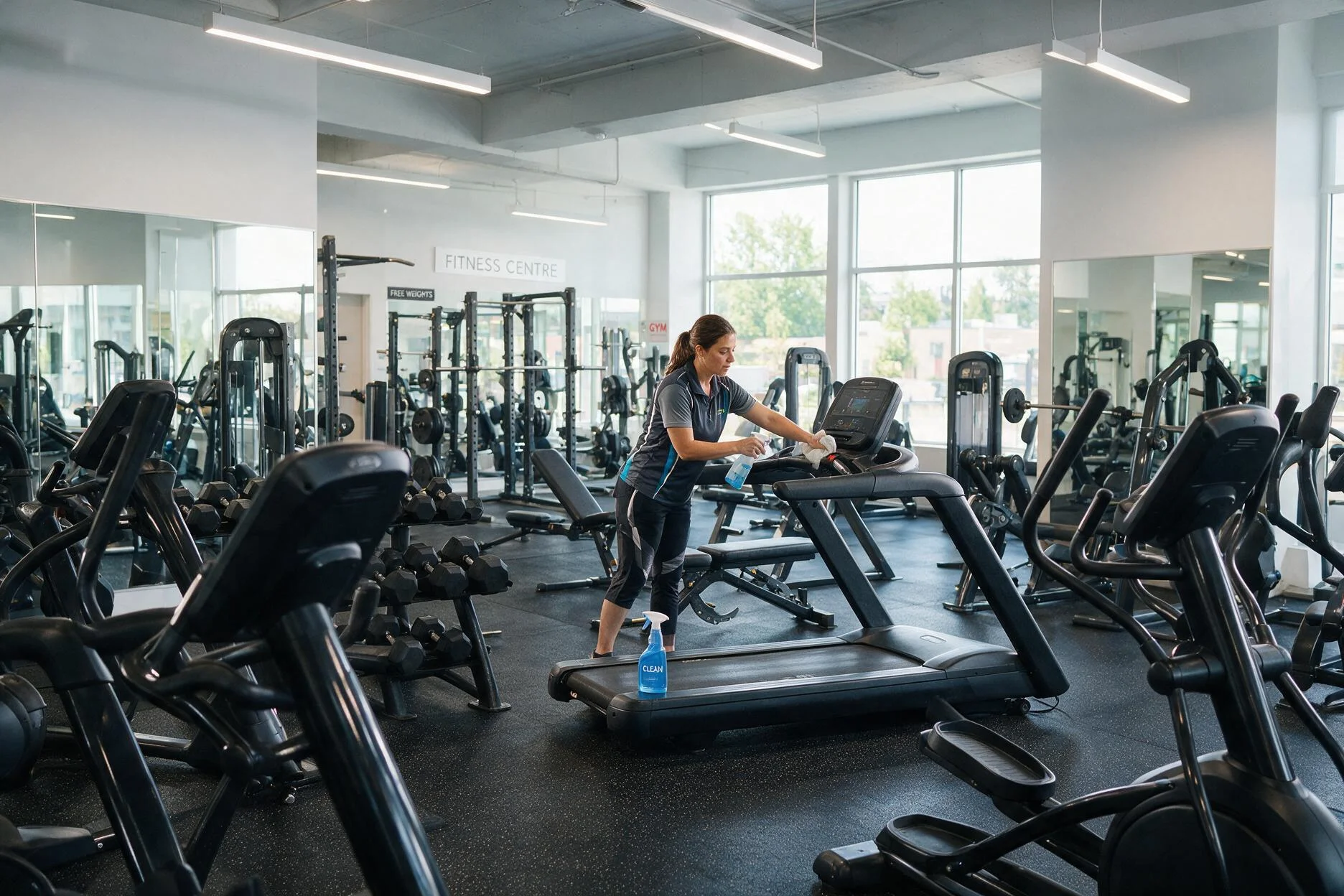 Gym and fitness facility deep cleaning in Hamilton ON